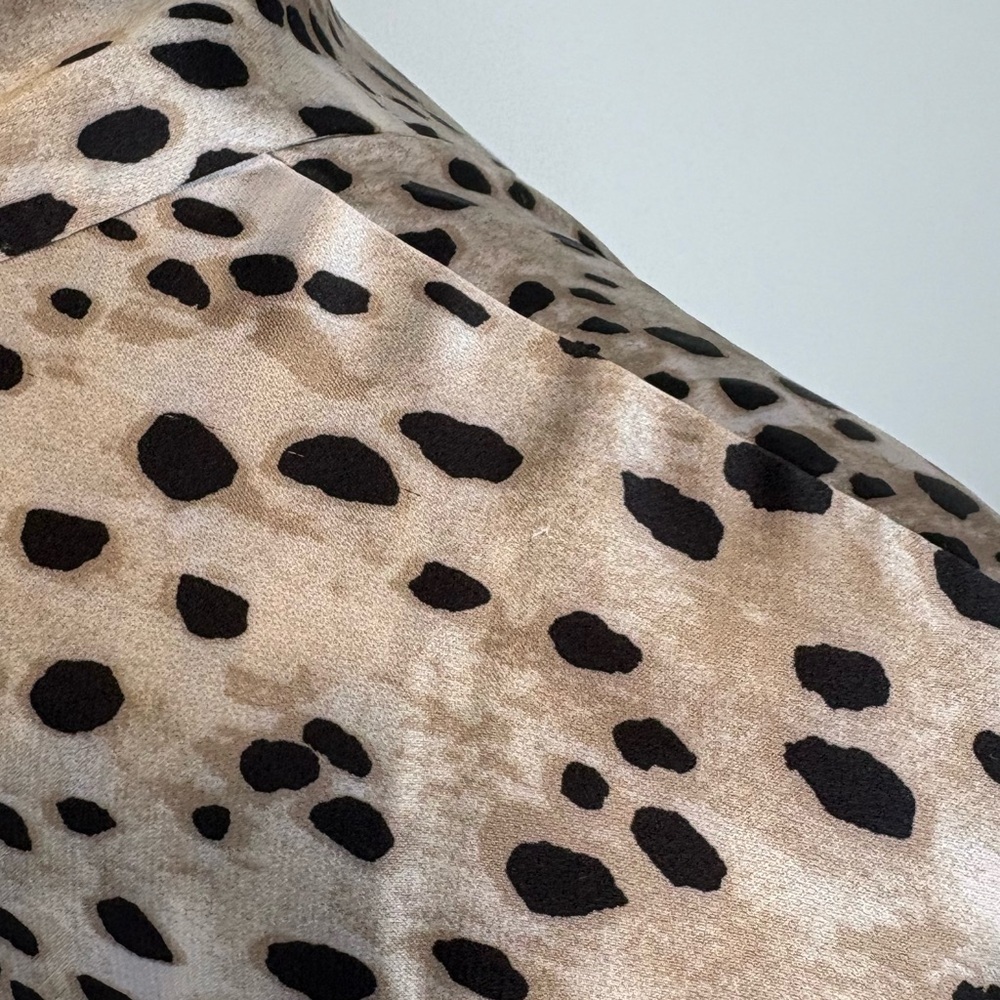 Laura Plus Animal Print Satin Button Up Blouse 1X - Picture 15 of 15